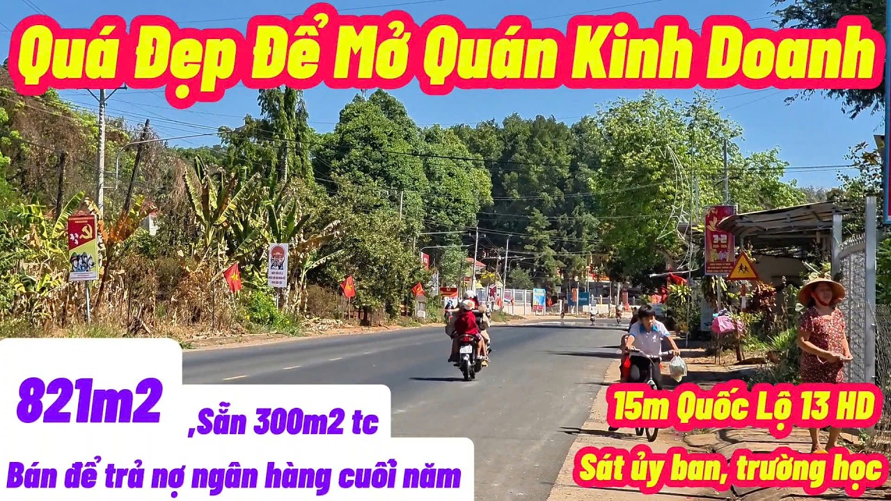 Hàng độc cuối năm!!! Mặt tiền buôn bán đường quốc lộ 13 HD, 821m2, sẵn 300m2 thổ cư, ngay ủy ban xã