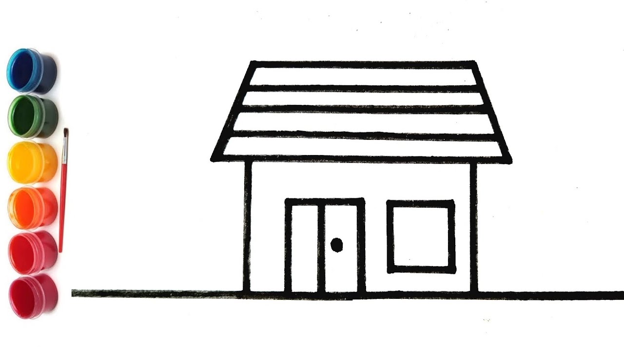 How to draw a house painting video drawing house art