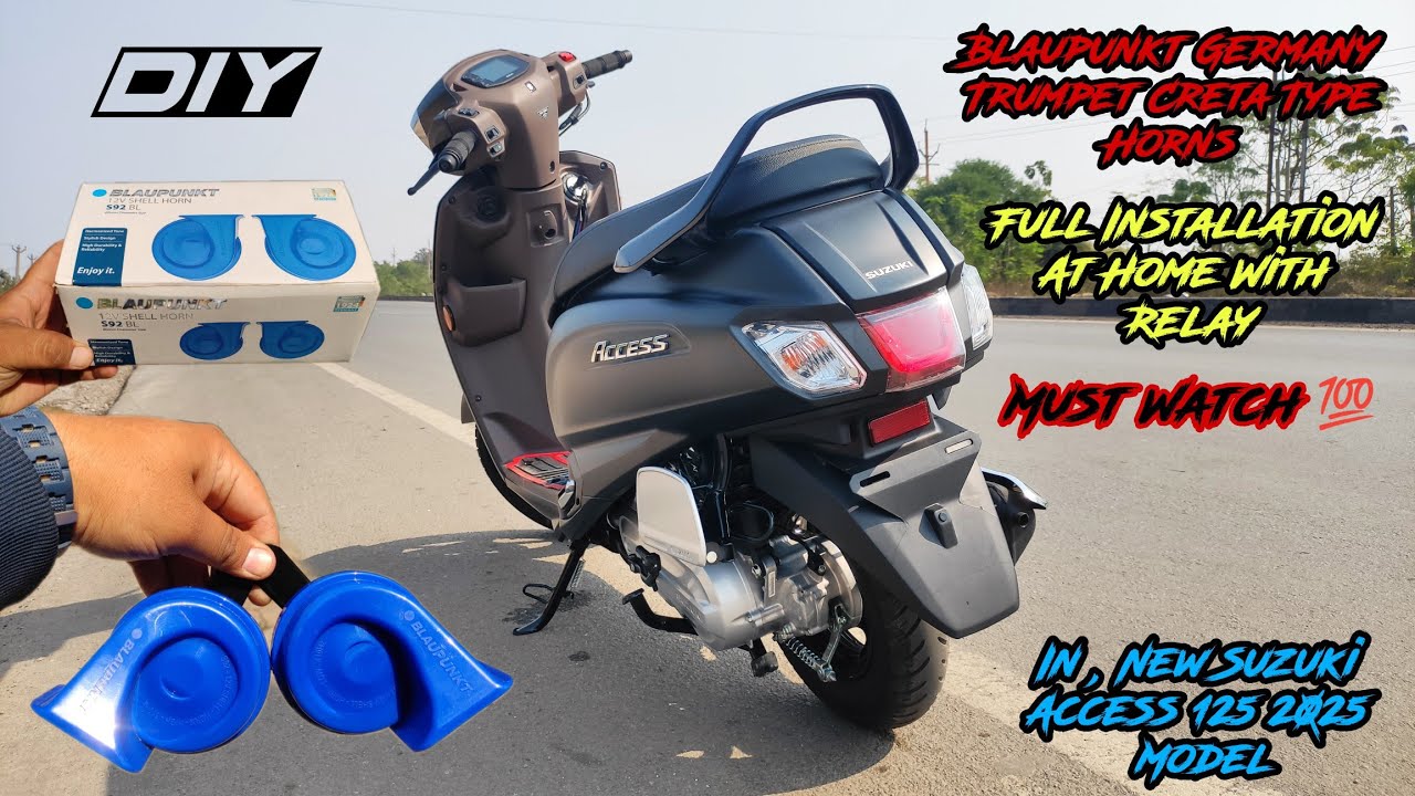 Loudest Trumpet Horns Complete Installation At Home In New Suzuki Access 125 2025 Model DIY |
