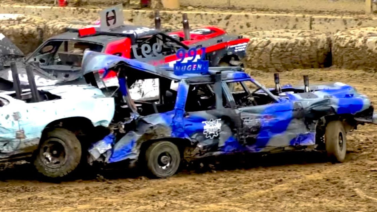 Heat 1 Full Size V8 Motorswap Demolition Derby Old Iron Battle Wagon, Chryslers, Caprice, Lincoln!