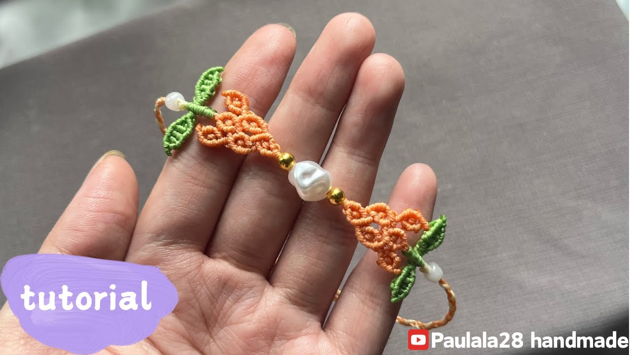 How to make(Lilac) flower bracelet •Vòng tay pulsera de hilo ブレスレット 手镯 팔찌 βραχιόλι #macrametutorial