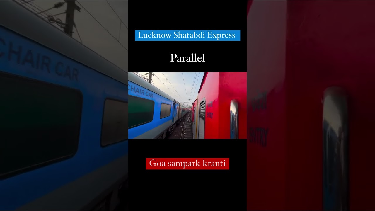 Lucknow swarn shatabdi parallel with Goa sampark kranti at New Delhi Railway Station #lucknow