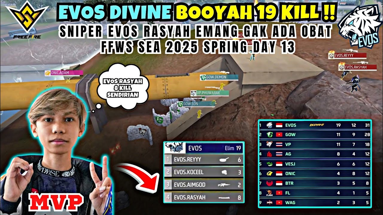 FULL HIGHLIGHTS EVOS BOOYAH 19 KILL‼️MVP FFWS Sea Spring 2025 - Day 13
