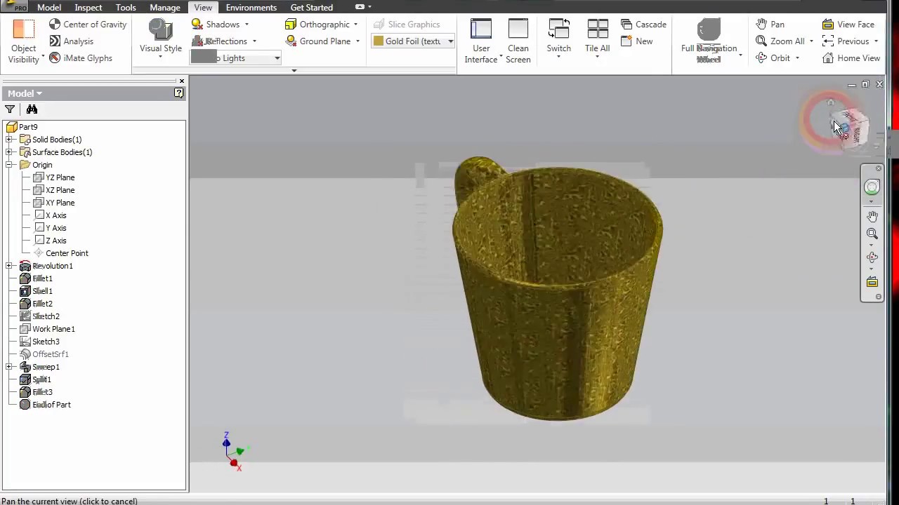 Tutorial Inventor : Make a Cup - How to design a Coffee Cup - Autodesk Inventor Tutorials