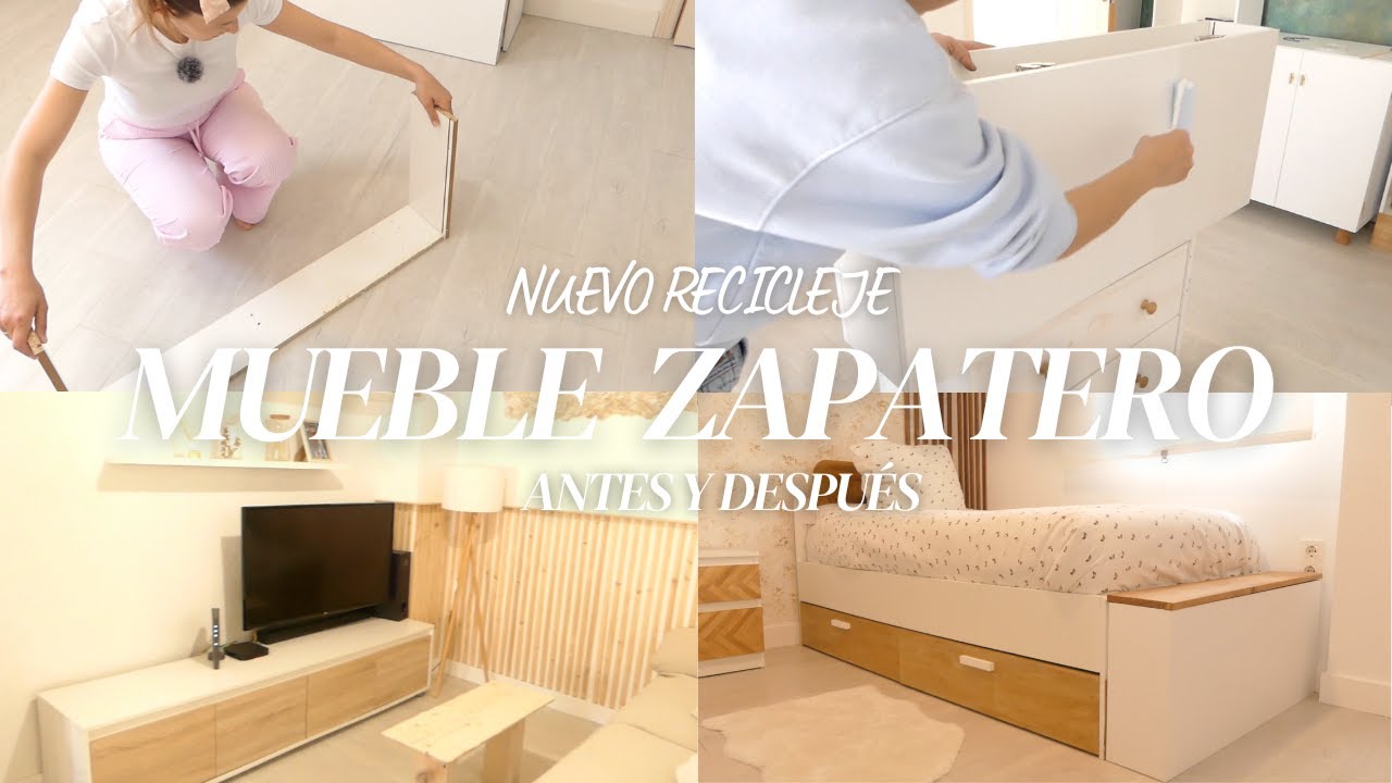 MUEBLE ZAPATERO para ESPACIOS PEQUEÑOS! 🏡 Reciclar y TRANSFORMAR Muebles 😍 Madera, IDEAS Decoración💰