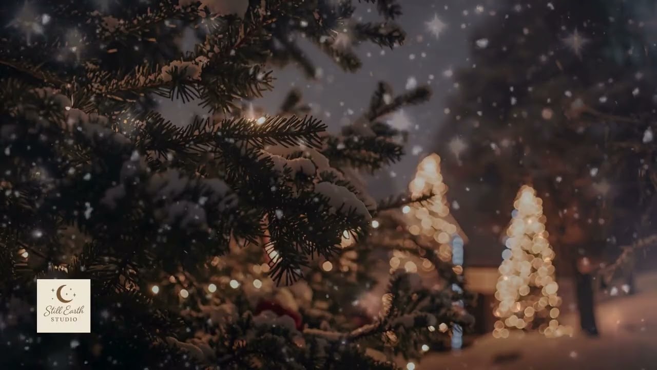 Silent Winter Night ❄️ Falling Snow & Pine Trees | Calm, Peaceful Ambience (No Music)