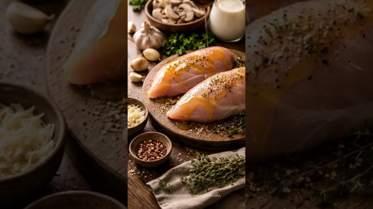 PECHUGA DE POLLO CON CHAMPIÑONES