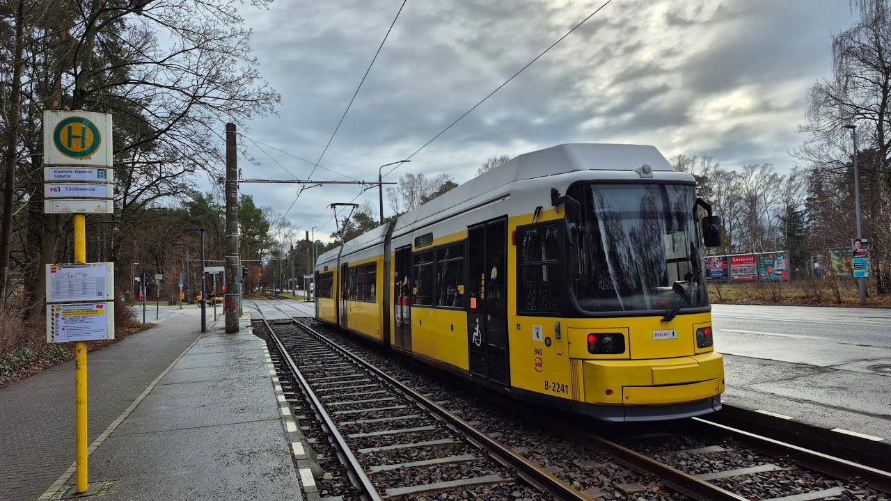 Tram Berlin | Mitfahrt in der 63 von Krankenhaus Köpenick bis S Schöneweide/Sterndamm im GTZO.2 2241