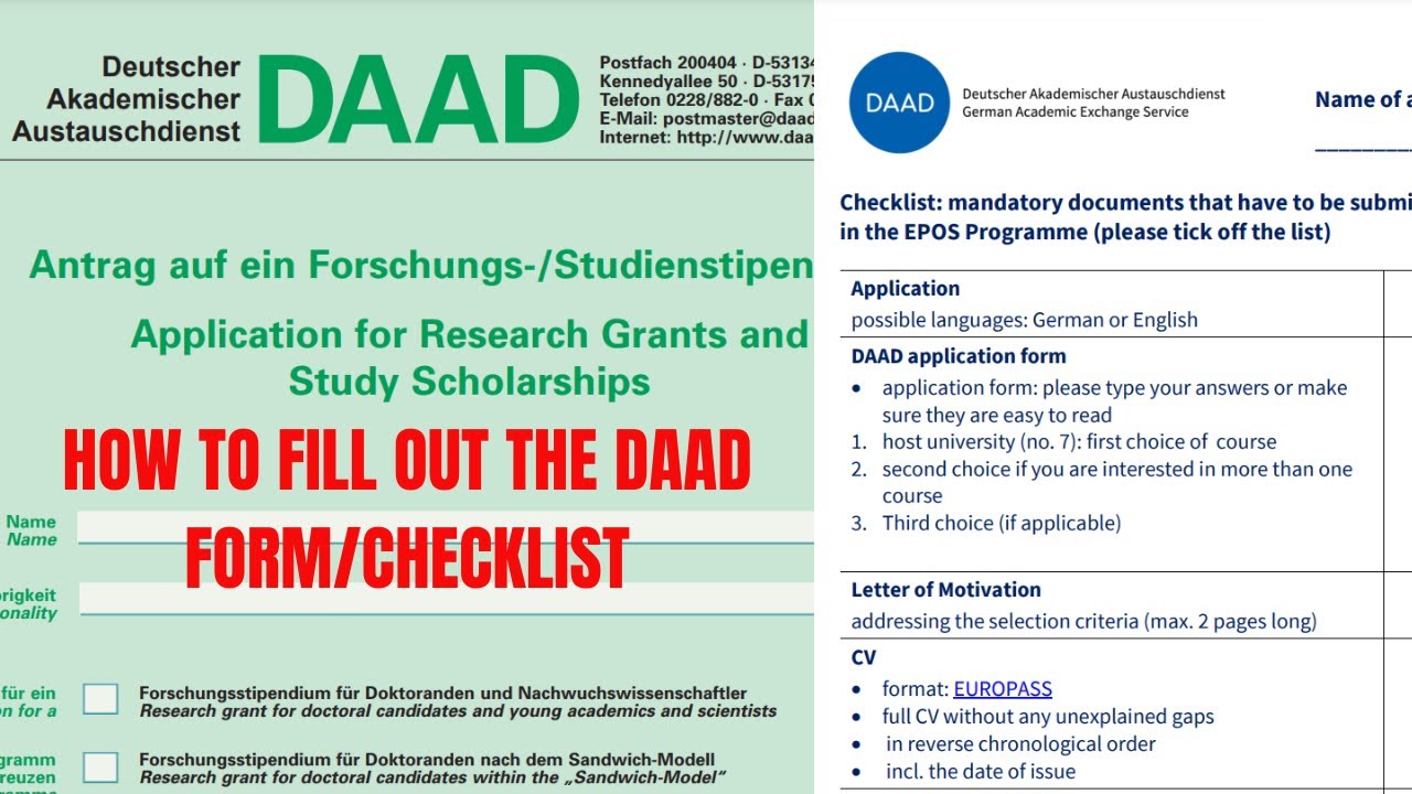 How to Fill out the DAAD application form| Complete and sign the Checklist