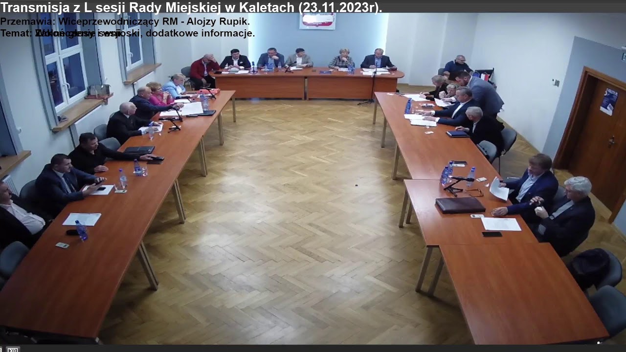 Transmisja z L sesji Rady Miejskiej w Kaletach - 23.11.2023r