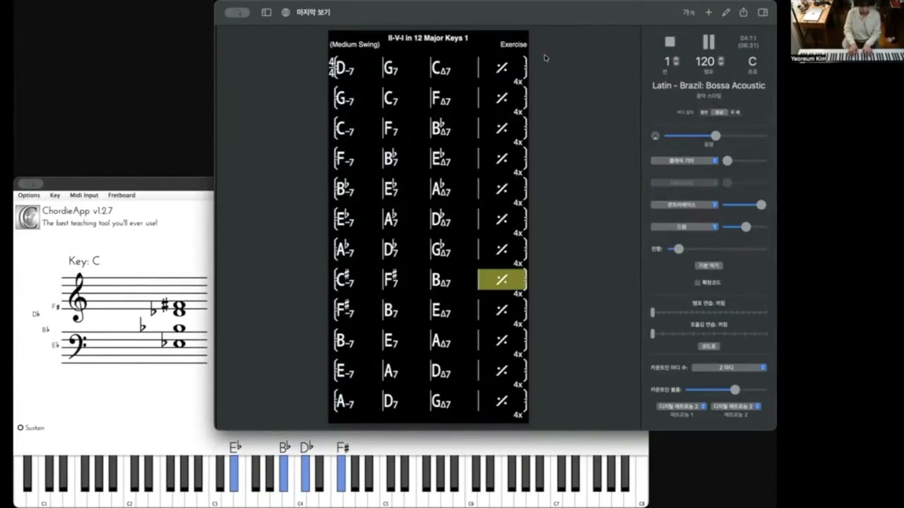 Rootless 4 notes Jazz Voicings A form 12 keys