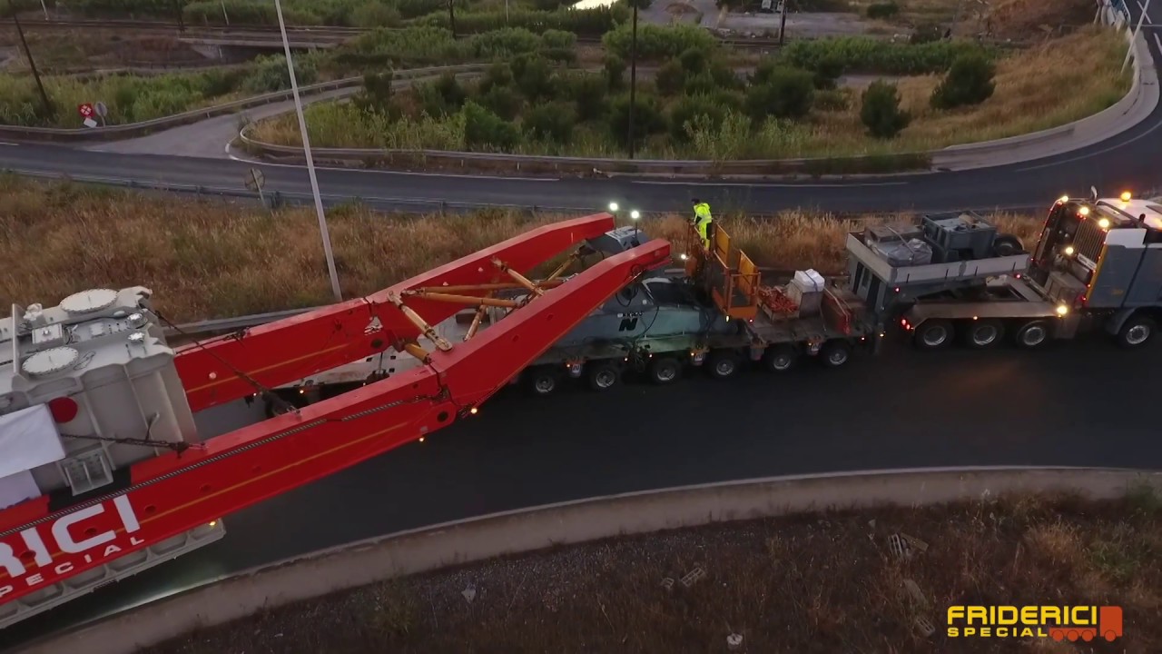Friderici transport d'un transformateur de 172 tonnes à Sète