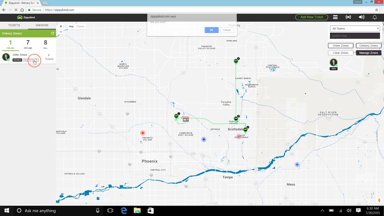 Delivery Route Planner using Zippykind