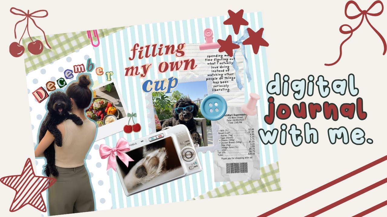 Relax and watch this digital journal (scrapbook style) with me on canva.