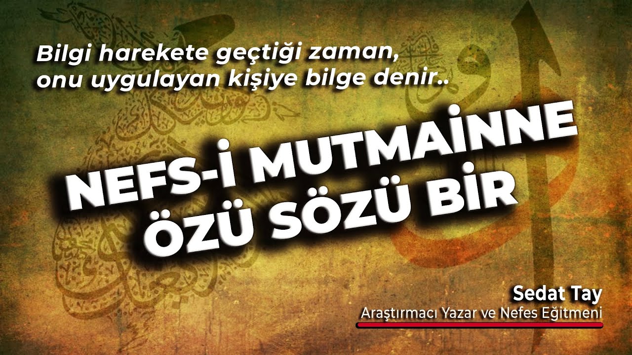 Nefs-i MUTMAİNNE: &Ouml;z&uuml; S&ouml;z&uuml; Bir / Bilge Kişi / @sedattay