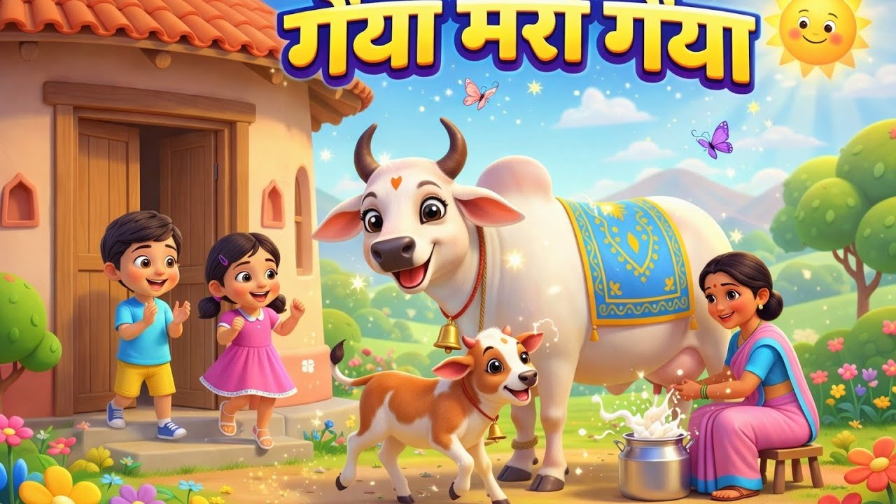 गैया मेरी गैया और मनोरंजन से भरपूर राइम्स |   Top 3 Rhymes Non-Stop Hindi Rhymes | Tiny tunes kids