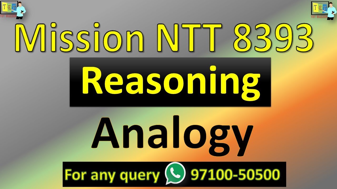 NTT 8393|| Reasoning || Analogy