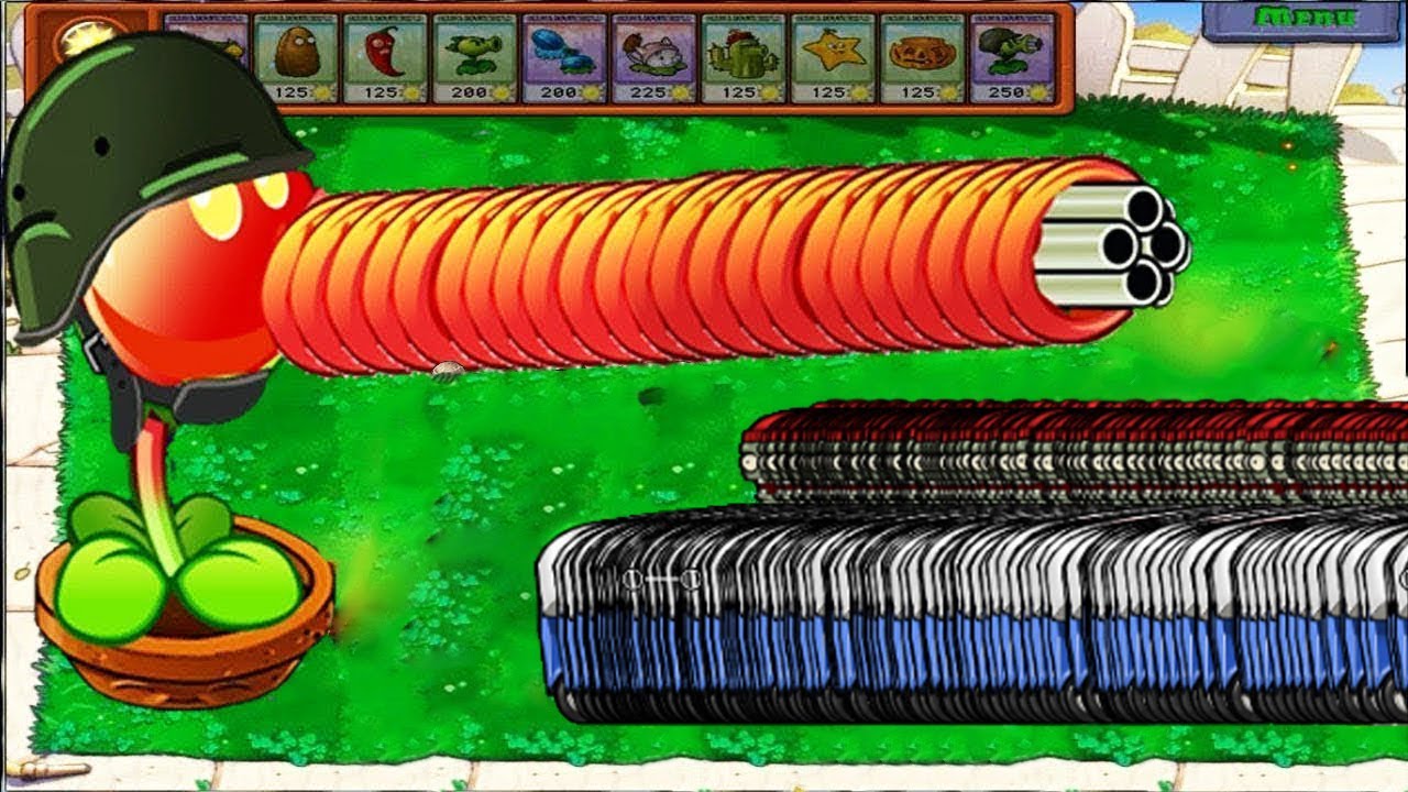 Plants vs Zombies Batllez Gatling Pea vs 99 Gargantuar, Buckethead, Zombony Zombie