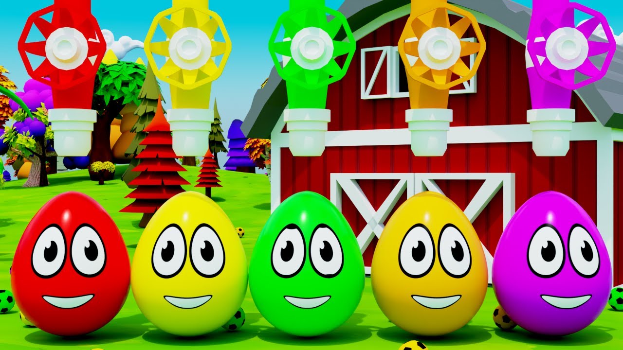 Learning Colors with Football & Eggs ⚽🥚🎨 | Color Change Fun | Kids Learning Video