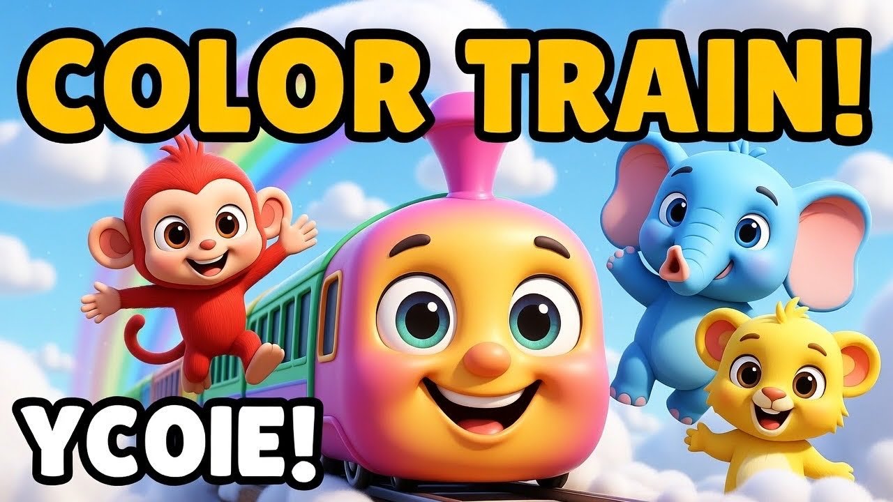 Color Train Adventure! 🚂🌈 Learn Colors with Animals | Fun Toddler Song
