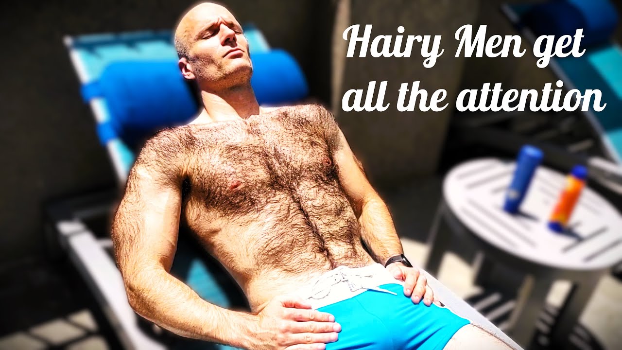 Hairy Man Swims with Confidence