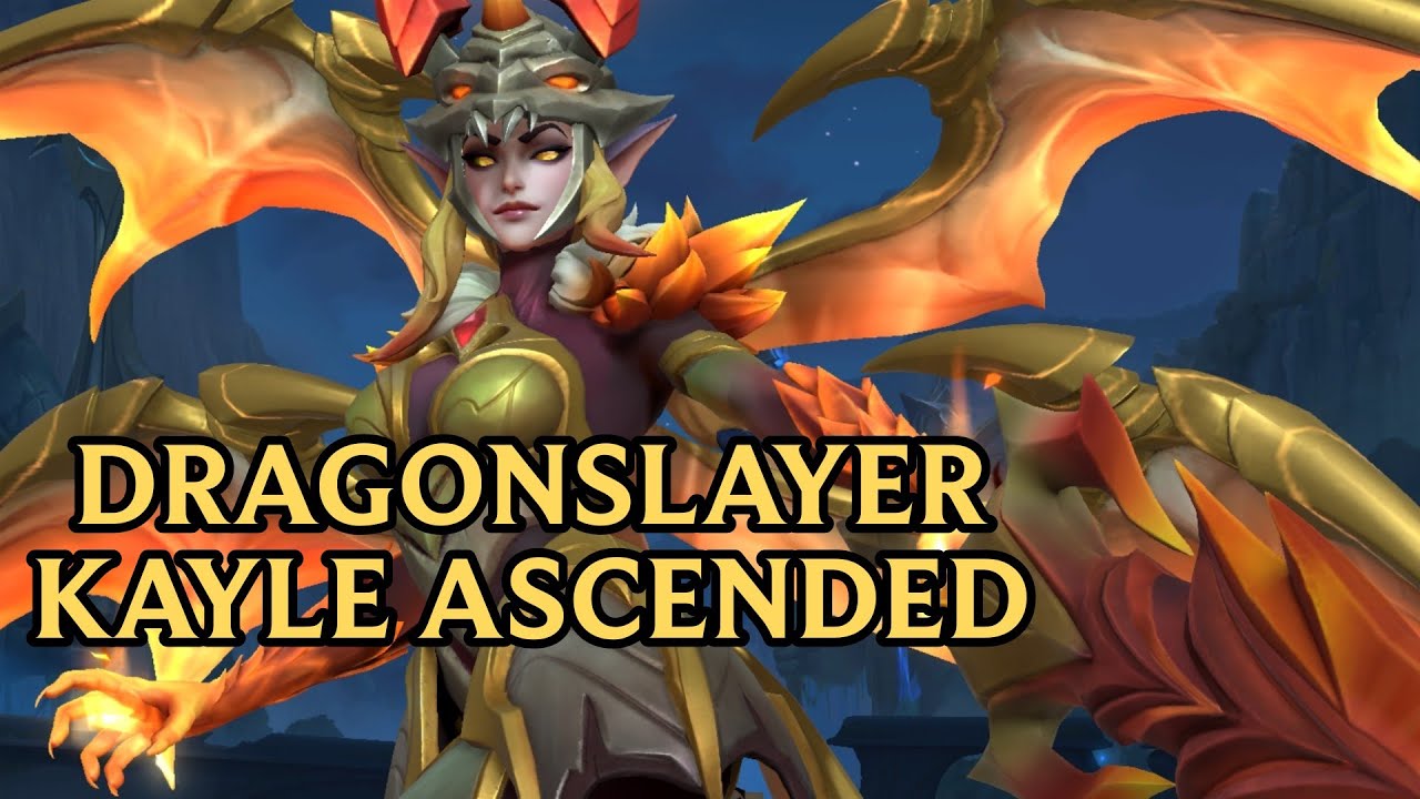 AMBER CHROMA Dragonslayer Kayle Skin gameplay | Wild Rift Pocket Pass Giveaway