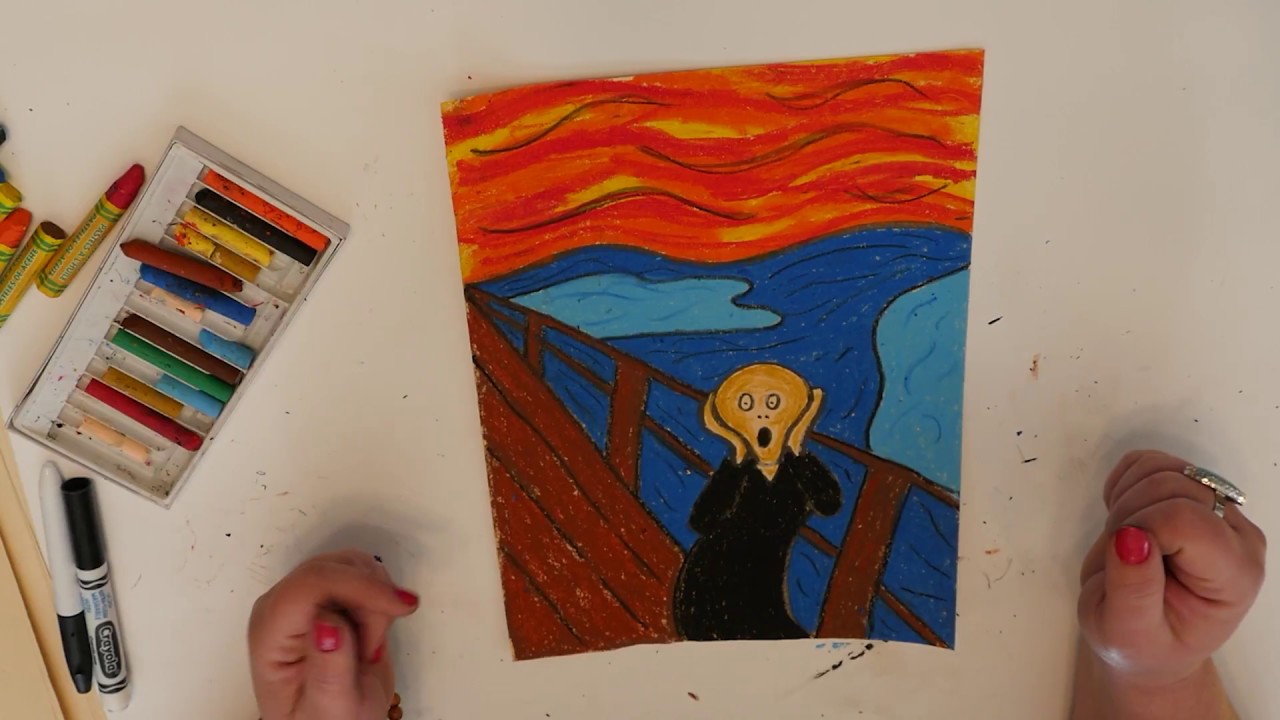 How to draw The Scream - (VERY EASY STEPS!)