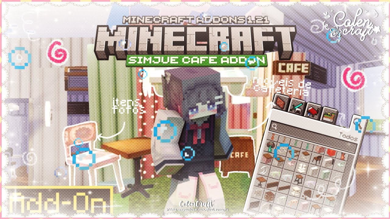 ꒰ Minecraft PE ꒱ 𐙚 ☕️🥨  simjue café - ADDON DE CAFETERIA 1.21 | colencraft  ֱ✿༷ 𝆬