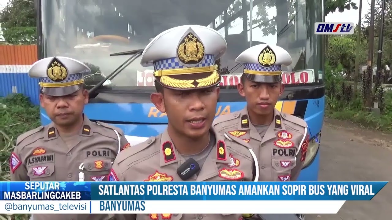 SATLANTAS POLRESTA BANYUMAS AMANKAN SOPIR BUS YANG VIRAL