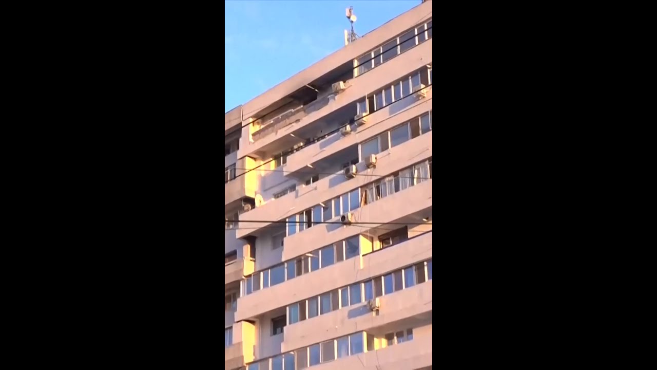 Russian drone hits apartment building in Romania