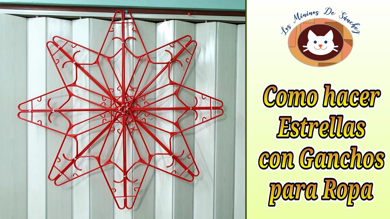 Cómo Hacer Estrellas con Ganchos para Ropa ( manualidades para navidad o Fiesta)