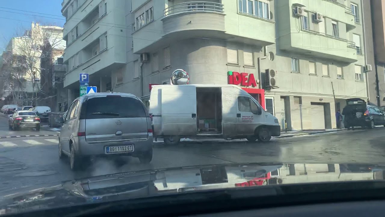 Beograd, vožnja, Lekino brdo - Zira, sunčano snežno jutro