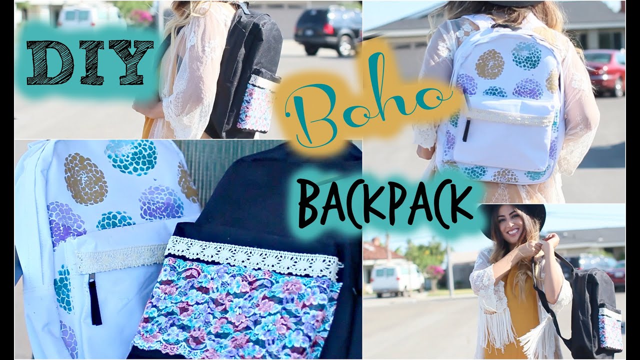 Back to School DIY Tumblr Boho Backpack