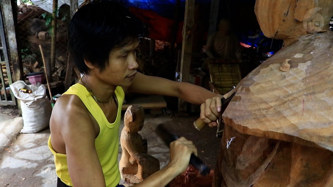 Wood sculptors in Myanmar’s “town of sculpture” see their ranks diminish