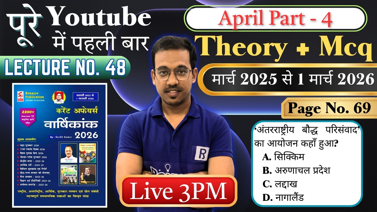 Speedy Current Affairs March 25- March 26 | Page by Page Theory + MCQ | All Gov Exam | Nishant Sir
