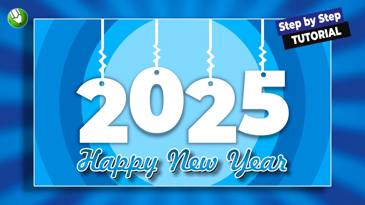 Create Happy New Year Design Idea in Coreldraw | Happy New Year Design 2025