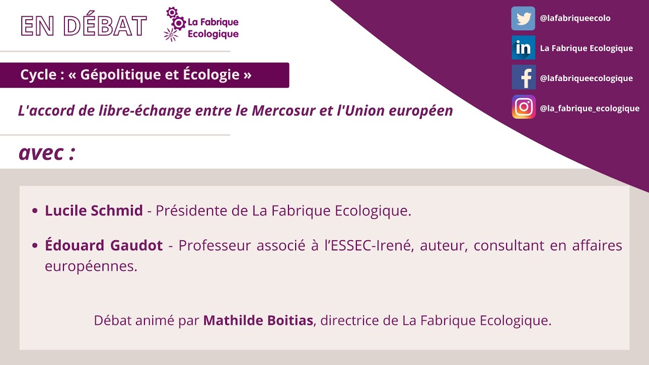 Webinaire : L'accord de libre échange entre le Mercosur et l'Union européen.