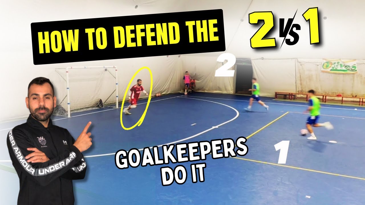 How to defend 2vs1 in futsal - Tips for futsal goalkeepers  #FUTSAL #GK #goalkeeper