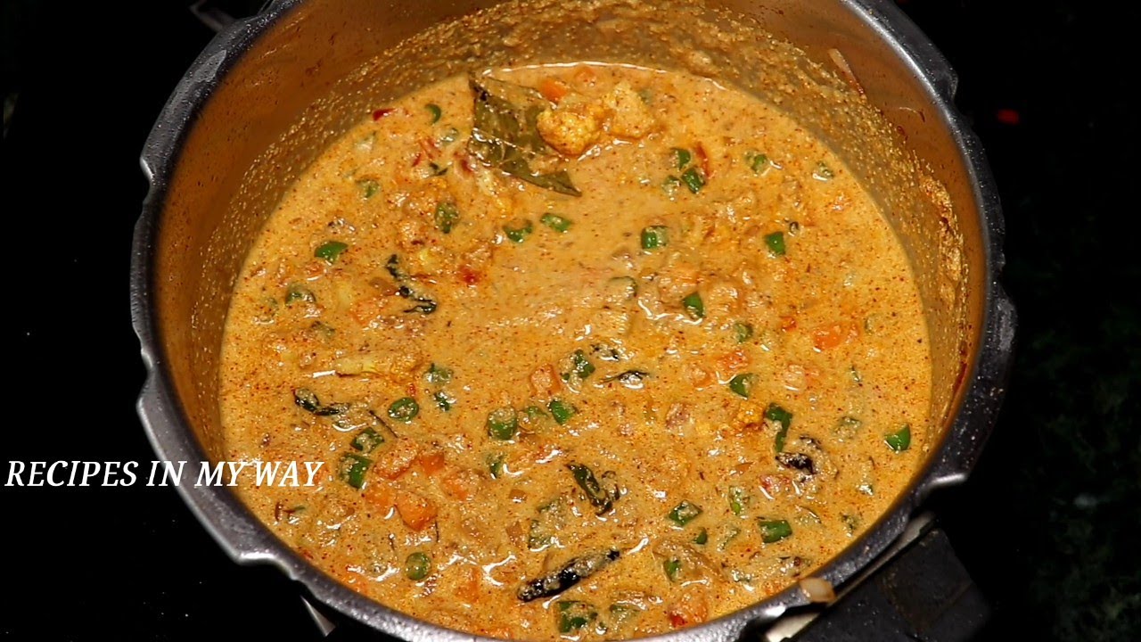 VEGETABLE KURUMA - QUICK AND EASY VEGETABLE KURUMA - VEGETABLE KURMA COOKER METHOD