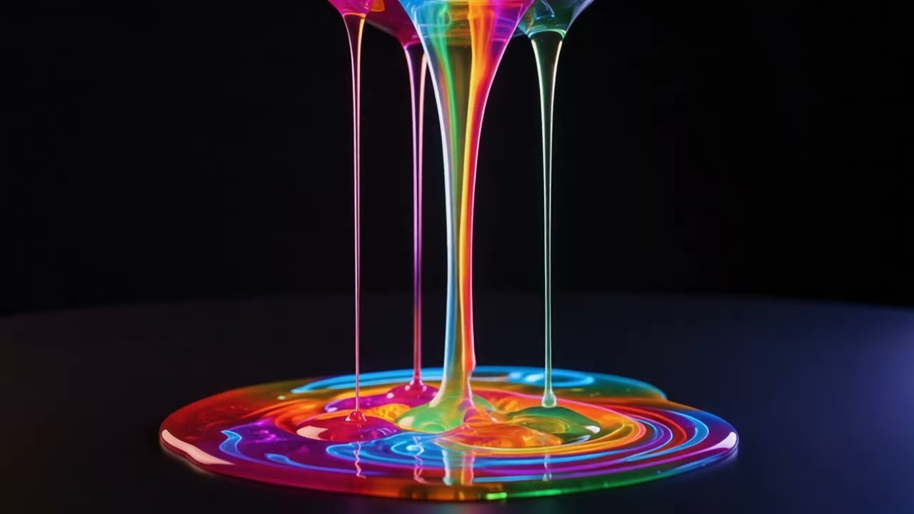 Endless Dripping Colorful Liquid💧 Artistic 🎨 Background Ambience ✨ Visual ASMR 🌈 Screensaver 3.5hrs
