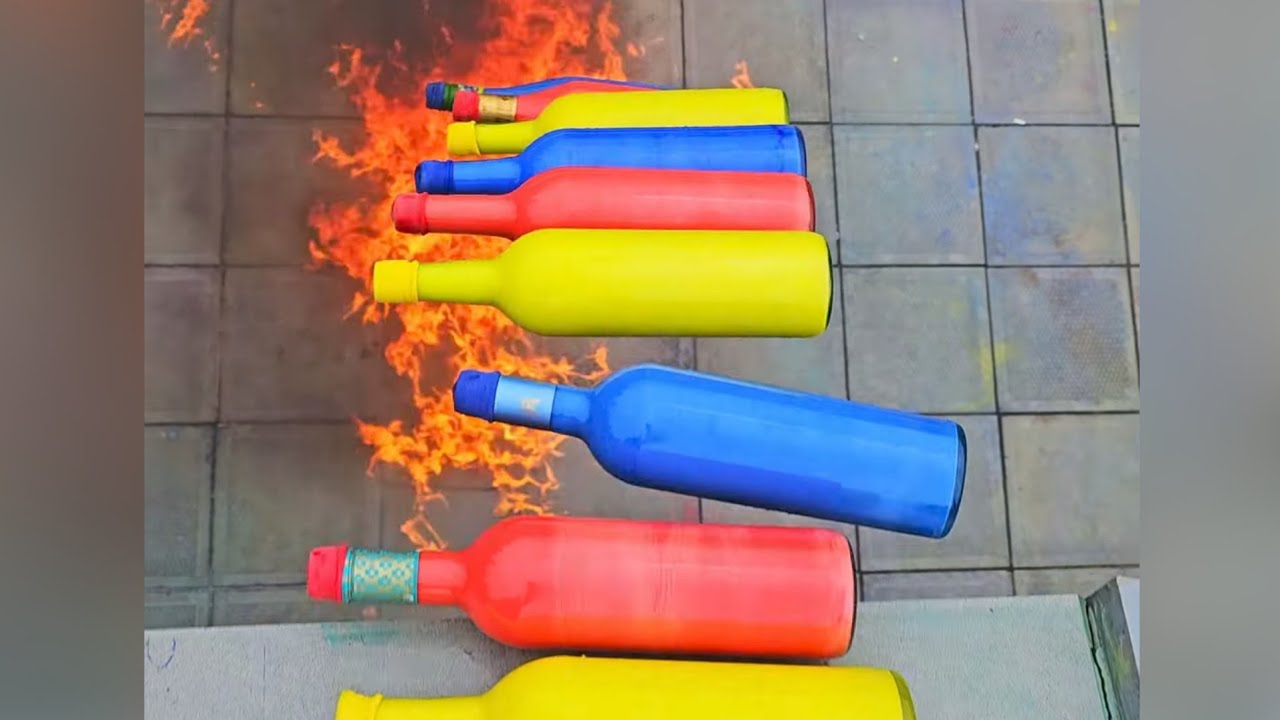 🎈Breaking Glass Bottles and Balloon drops🌈 - Crushing Crunchy & Soft Things💥⚠️🔥