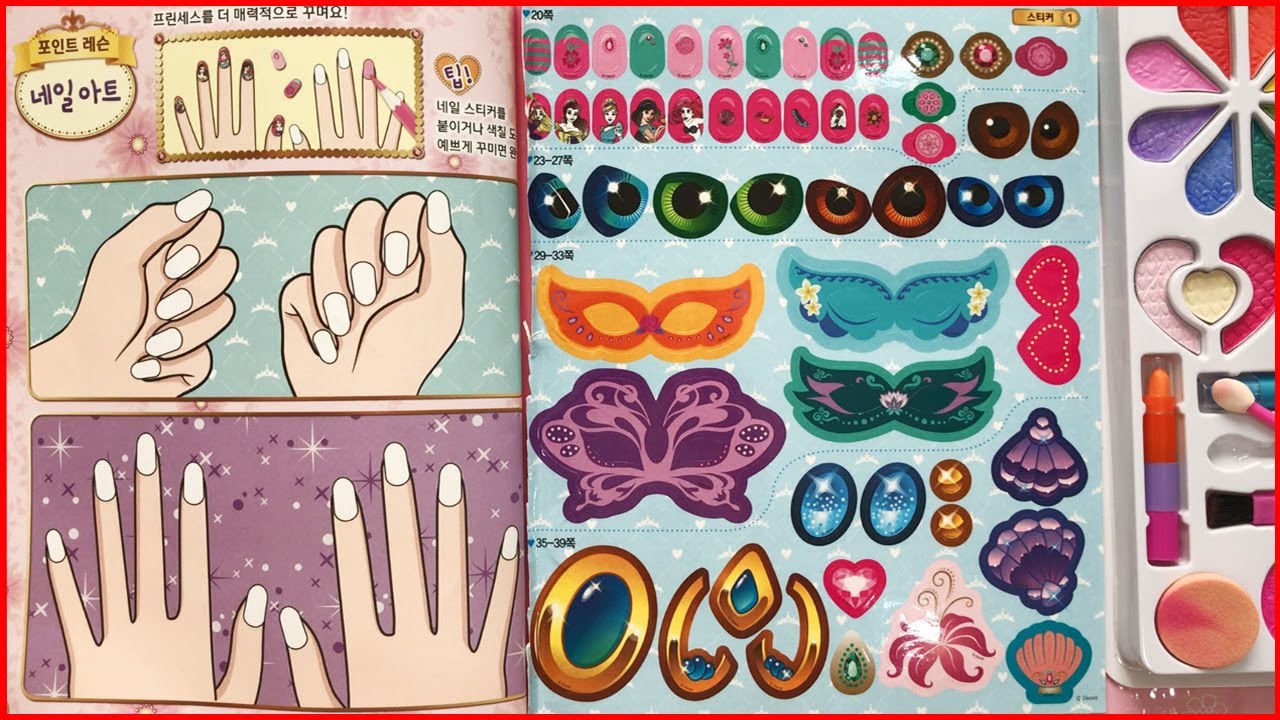 Make up coloring book, princess makeup coloring book, make up DIY artist set (Chim Xinh channel)