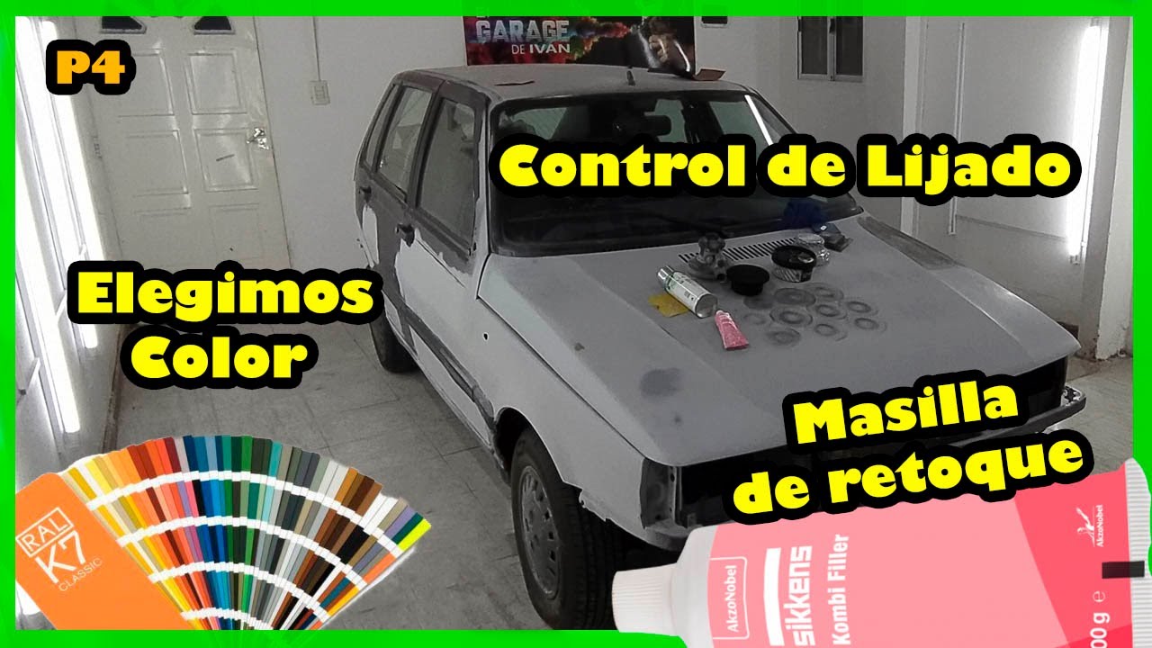 Elegimos COLOR, Aplicamos Control de lijado y usamos masilla de Retoque / proyecto Fiat Uno Low Cost