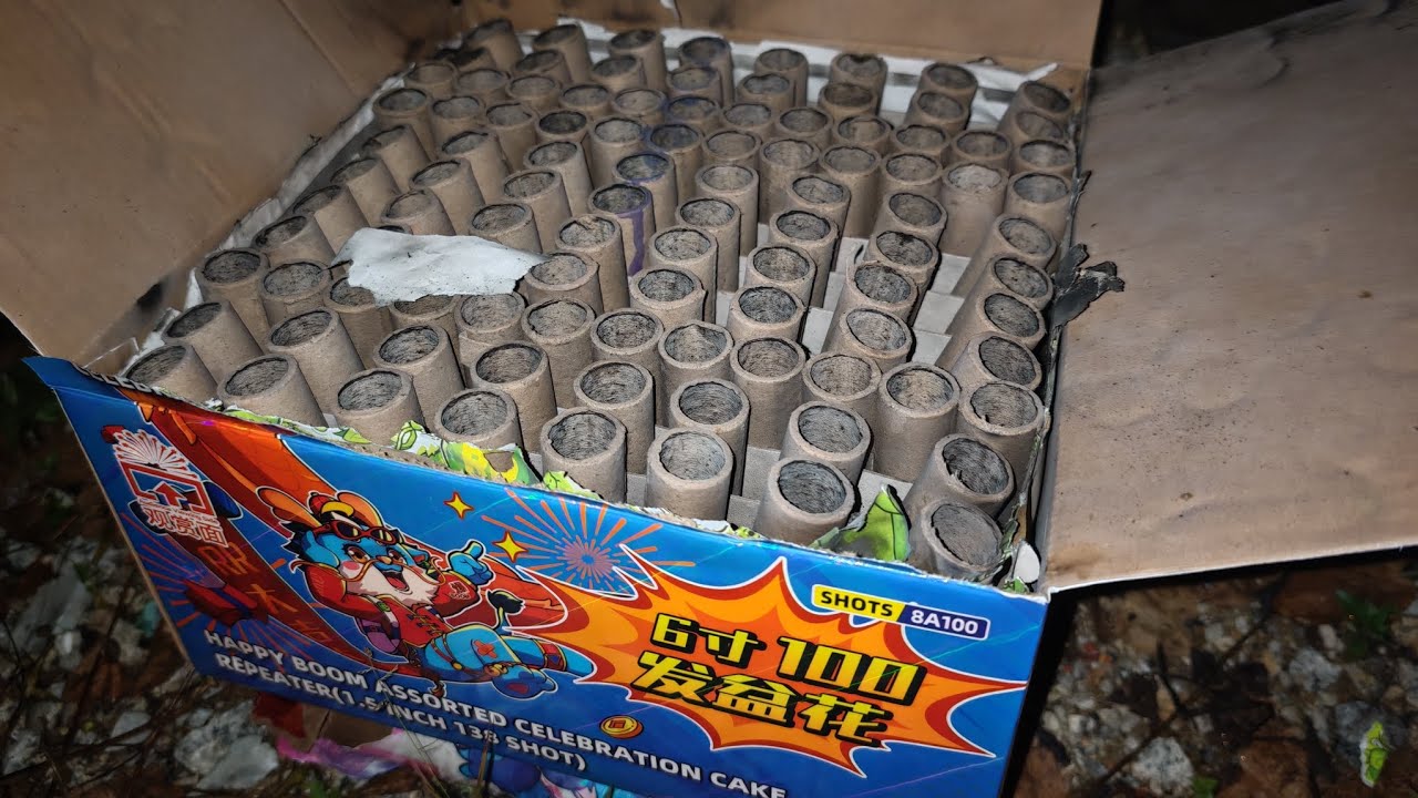 100  shot fireworks cake 