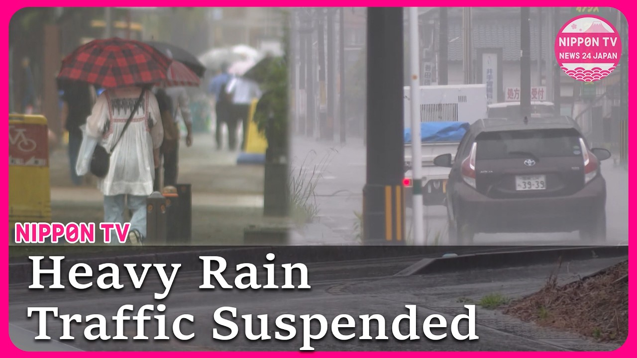 Torrential rain lashes Kyushu as Typhoon Jangmi approaches Okinawa