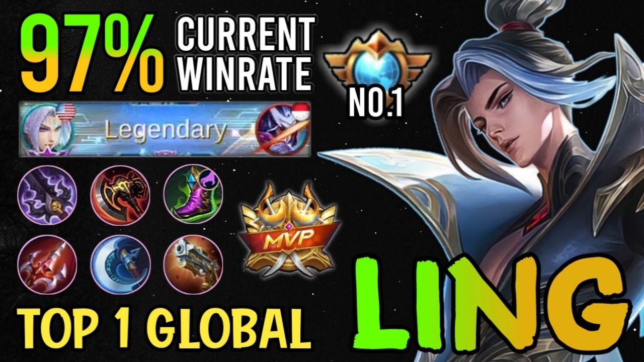 Supreme No.1 Ling 97% Winrate!! Gameplay Ling Best Build 2021 | Ling Top 1 Global - MLBB
