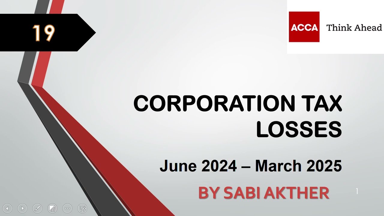 ACCA I Advanced Taxation (ATX-UK) I Corporation Tax Losses - ATX Lecture 19 I FA 2023