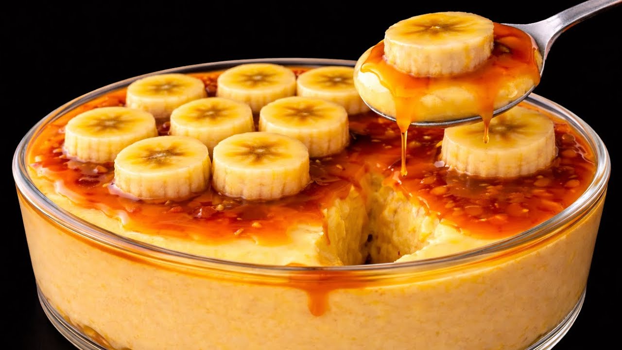 ❗Nur Milch und Banane! Schnelles Dessert in 5 Minuten - ohne Ofen, Mehl und Gelatine!
