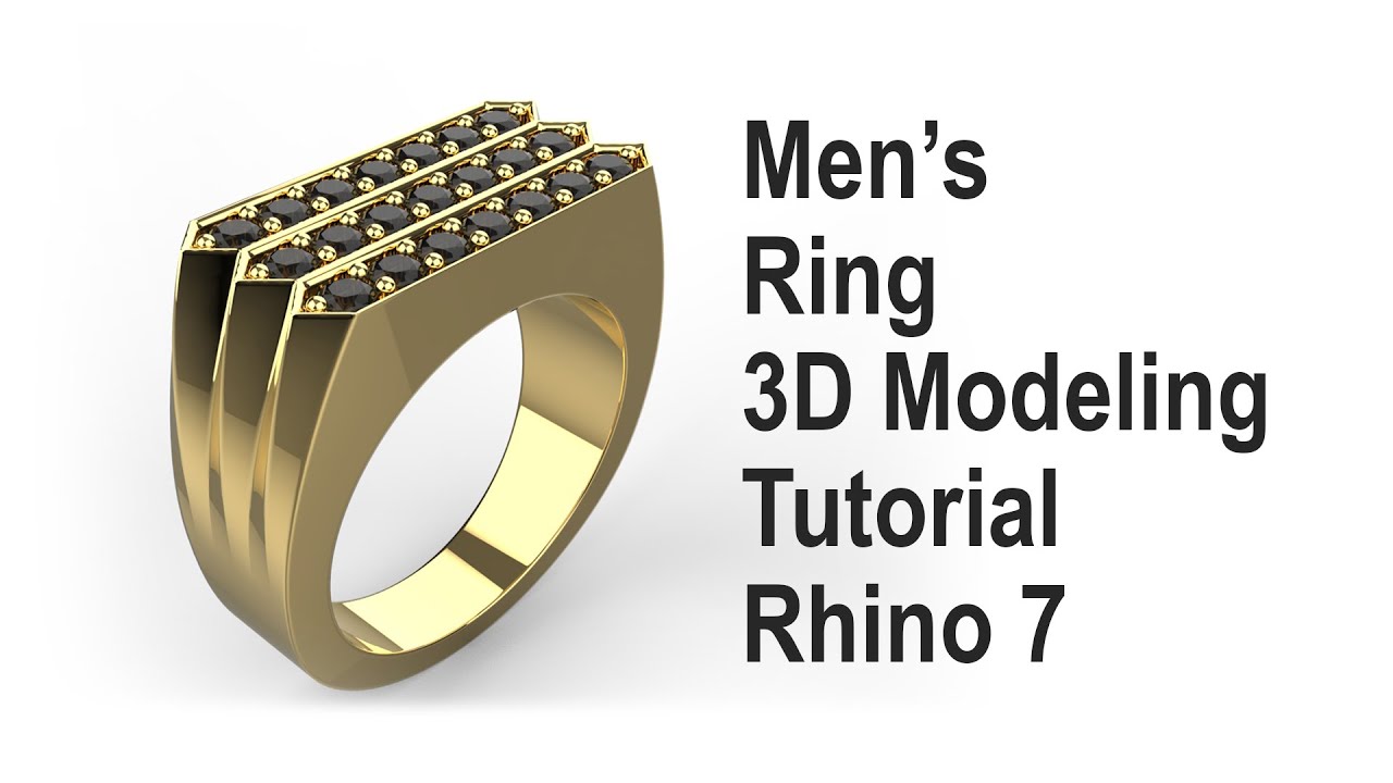 Men's Diamond Ring 3D Modeling Tutorial with Rhino 7 #237