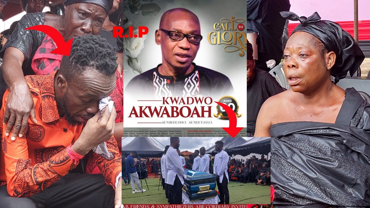Tears😢 Flow As Akwaboah Jnr & Mum Cry😢 Heavily@Father  Funeral.As GHAMBRO Give 100gh as